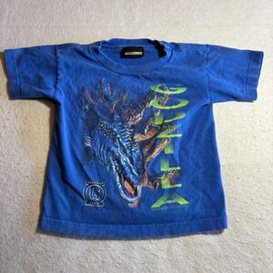 Vintage 1998 Godzilla Movie Promo T-Shirt Kids Blue Graphic Tee Zilla Force S